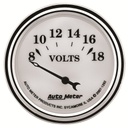 AutoMeter 2-1/16" VOLTMETER, 8-18V, AIR-CORE, OLD-TYME WHITE II