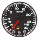 AutoMeter 2-1/16" BOOST/VACUUM, 30 IN HG/30 PSI, STEPPER MOTOR, SPEK-PRO, BLACK DIAL, CHROME BEZEL, CLEAR LENS