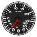 AutoMeter 2-1/16" BOOST/VACUUM, 30 IN HG/30 PSI, STEPPER MOTOR, SPEK-PRO, BLACK DIAL, CHROME BEZEL, FLAT ANTIGLARE LENS