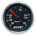 AutoMeter 2-1/16" BOOST/VACUUM, 30 IN HG/30 PSI, STEPPER MOTOR, GS