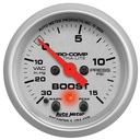 AutoMeter 2-1/16" BOOST/VACUUM, 30 IN HG/15 PSI, STEPPER MOTOR, ULTRA-LITE