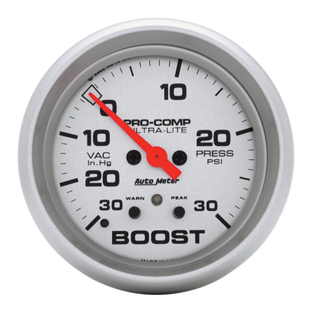 AutoMeter 2-5/8" BOOST/VACUUM, 30 IN HG/30 PSI, STEPPER MOTOR, ULTRA-LITE