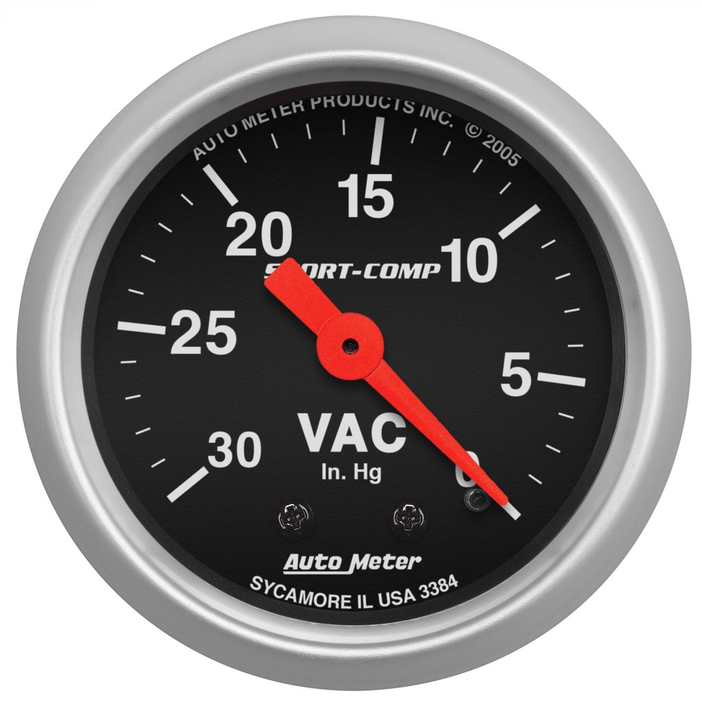 AutoMeter 2-1/16" VACUUM, 0-30 IN HG, SPORT-COMP