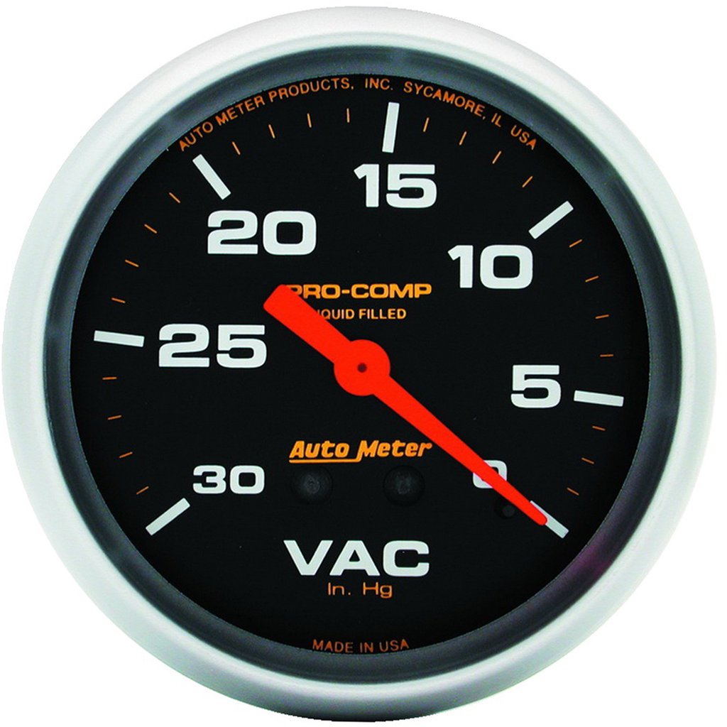 AutoMeter 2-5/8" VACUUM, 0-30 IN HG, LIQUID FILLED, PRO-COMP