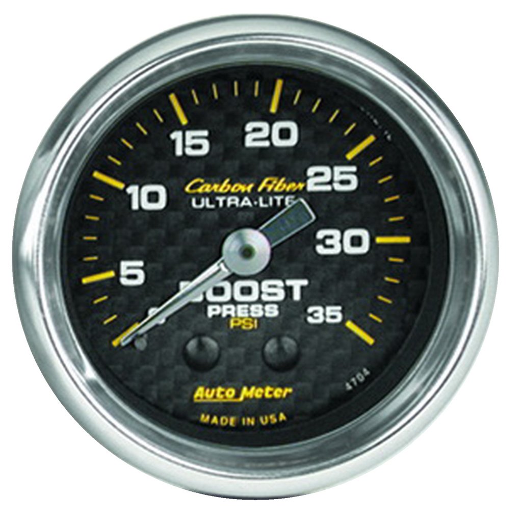 AutoMeter 2-1/16" BOOST, 0-35 PSI, MECHANICAL, CARBON FIBER