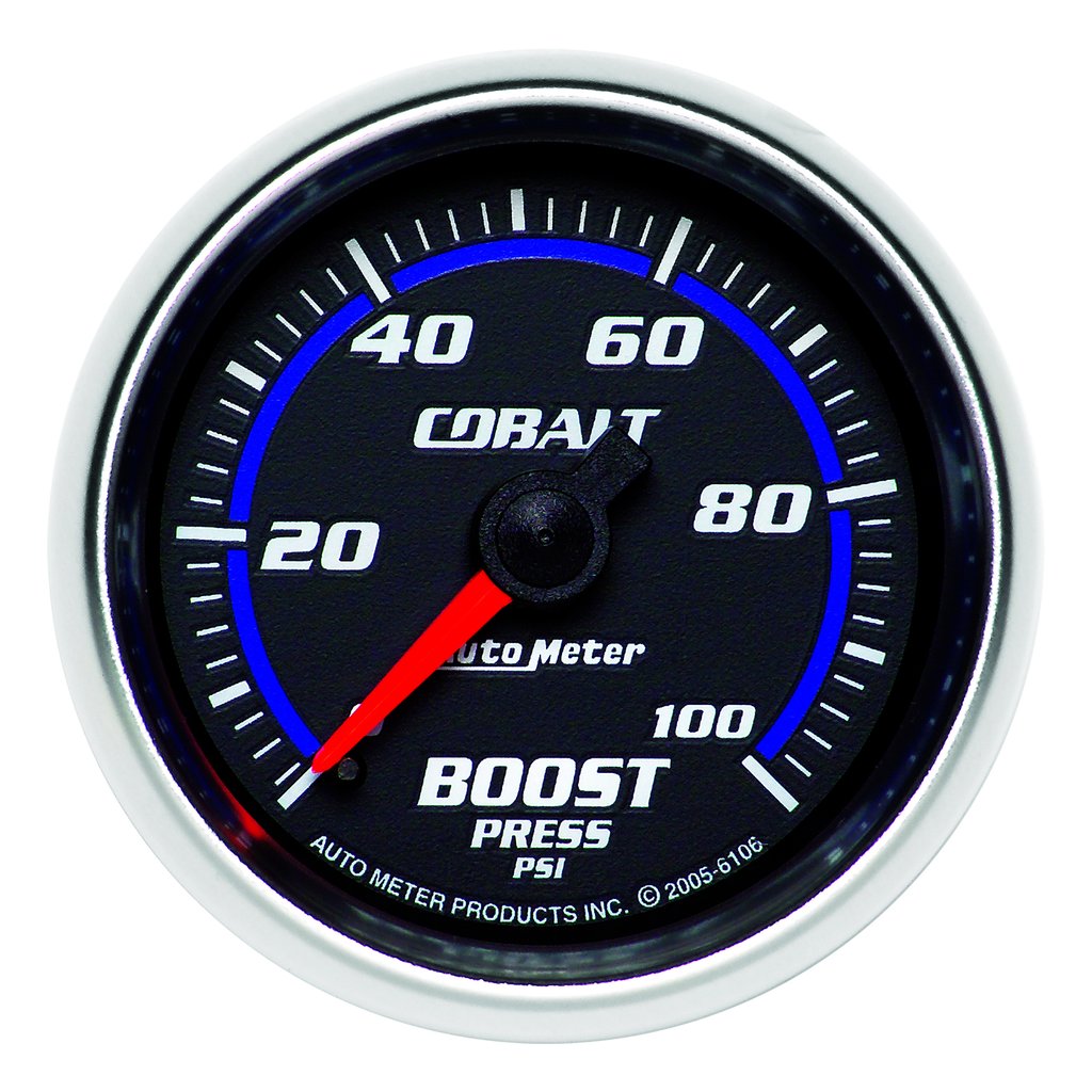 AutoMeter 2-1/16" BOOST, 0-100 PSI, MECHANICAL, COBALT