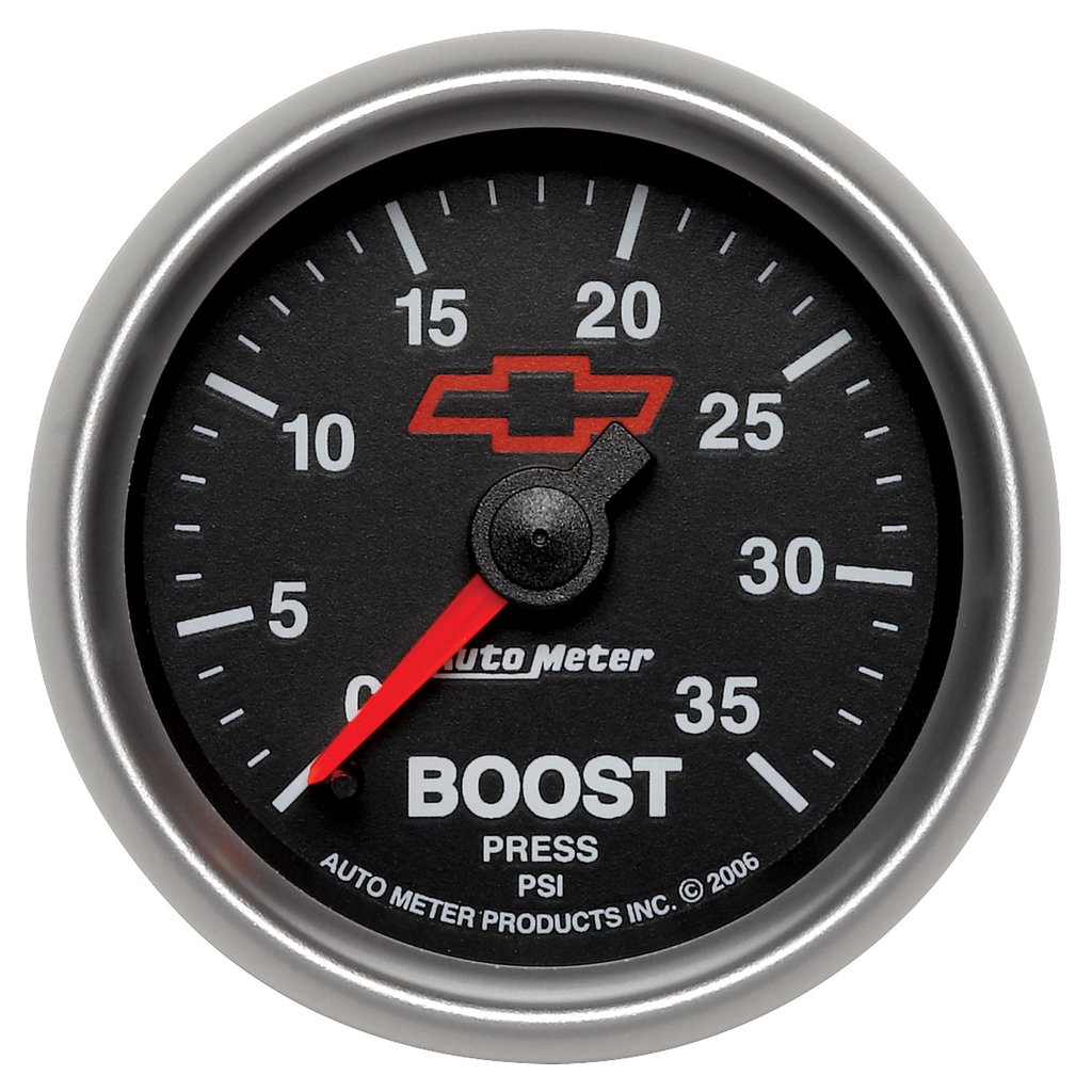 AutoMeter 2-1/16" BOOST, 0-35 PSI, CHEVY RED BOWTIE