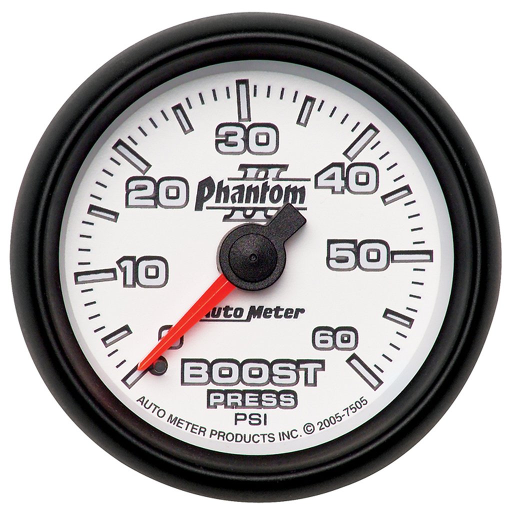 AutoMeter 2-1/16" BOOST, 0-60 PSI, MECHANICAL, PHANTOM II