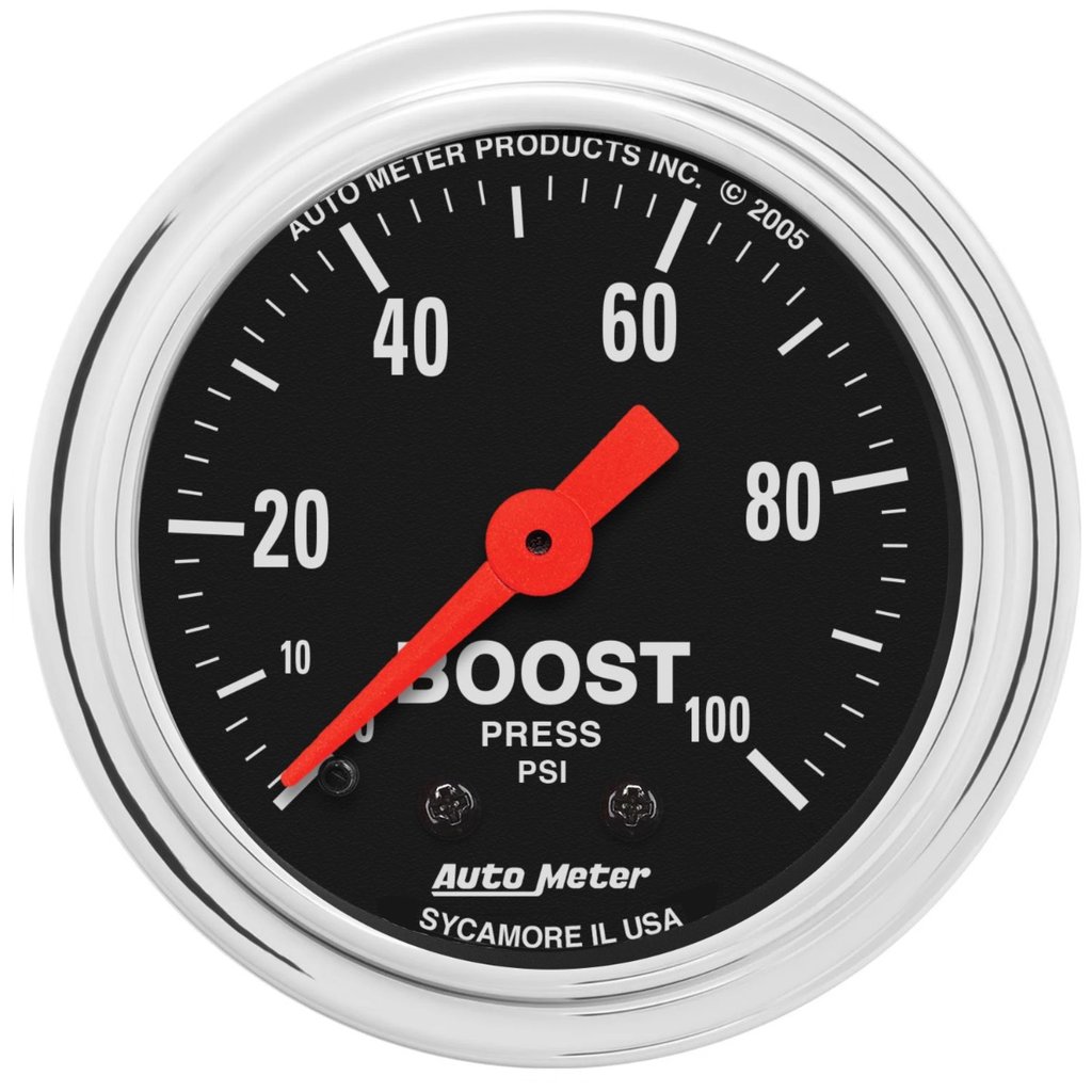 AutoMeter 2-1/16" BOOST, 0-100 PSI, TRADITIONAL CHROME