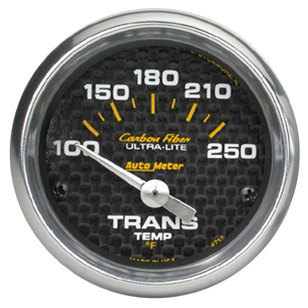 AutoMeter 2-1/16" TRANSMISSION TEMPERATURE, 100-250 °F, AIR-CORE, CARBON FIBER
