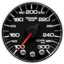 AutoMeter 2-1/16" TRANSMISSION TEMPERATURE, 100-300 °F, STEPPER MOTOR, SPEK-PRO, BLACK DIAL, CHROME BEZEL, FLAT ANTIGLARE LENS