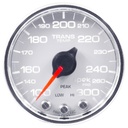 AutoMeter 2-1/16" TRANSMISSION TEMPERATURE, 100-300 °F, STEPPER MOTOR, SPEK-PRO, WHITE DIAL, CHROME BEZEL, CLEAR LENS