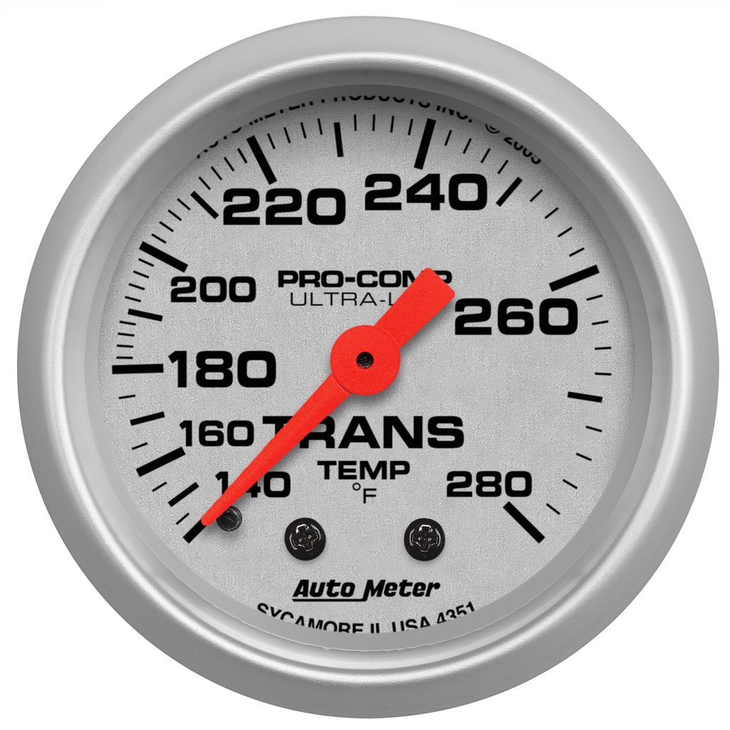 AutoMeter 2-1/16" TRANSMISSION TEMPERATURE, 140-280 °F, MECHANICAL, ULTRA-LITE