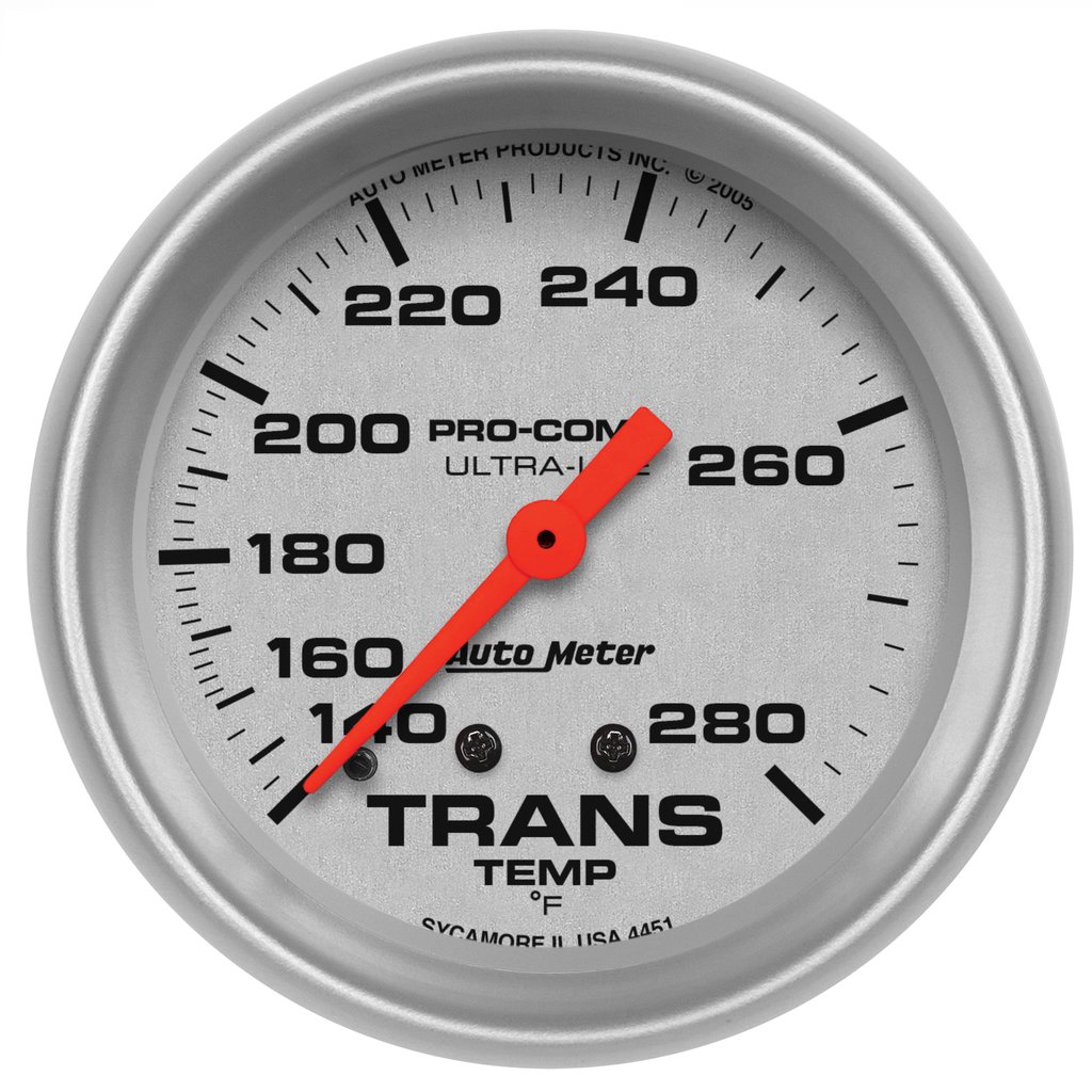 AutoMeter 2-5/8" TRANSMISSION TEMPERATURE, 140-280 °F, MECHANICAL, ULTRA-LITE