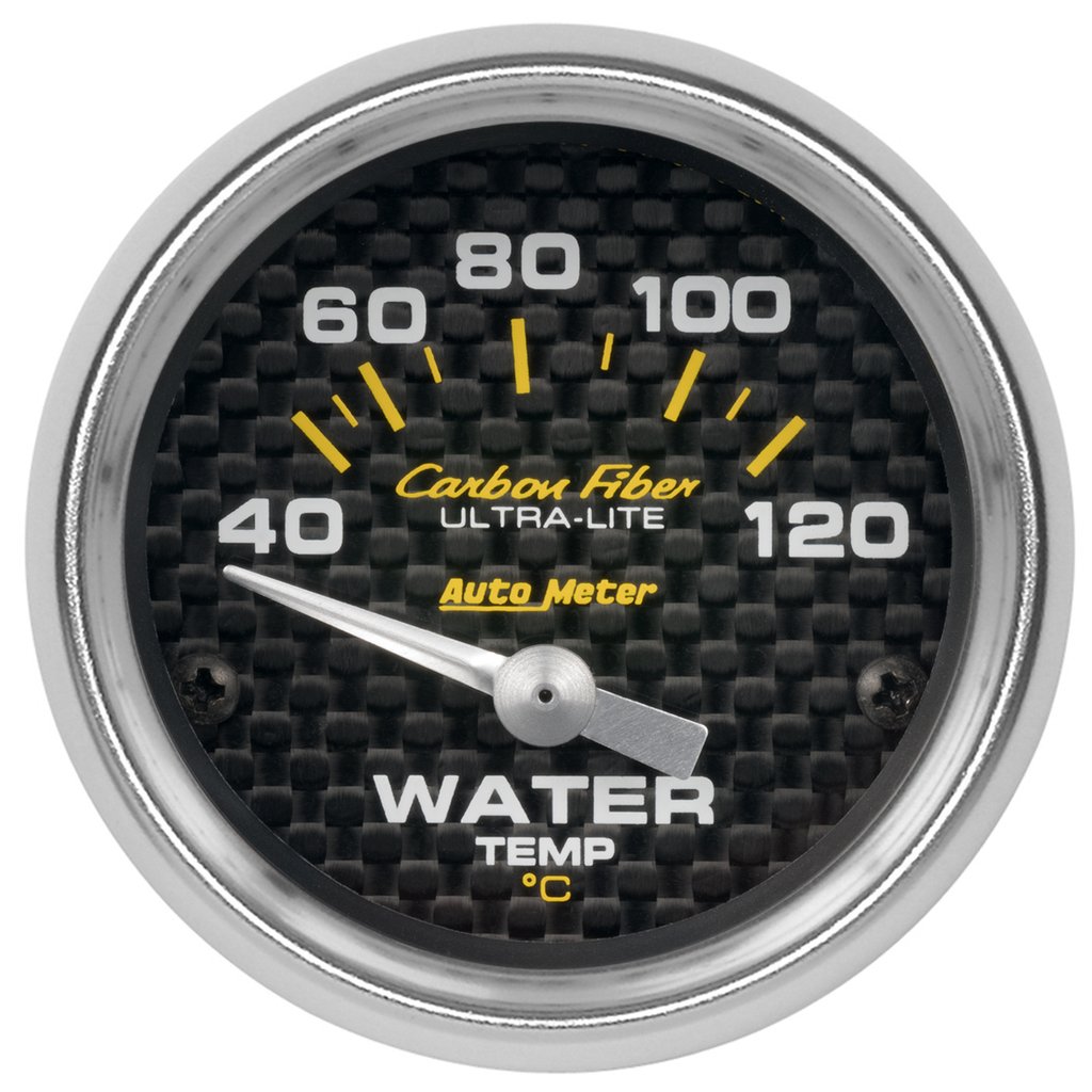 AutoMeter 2 1/16" WATER TEMPERATURE,40-120°C, AIR-CORE, CARBON FIBER