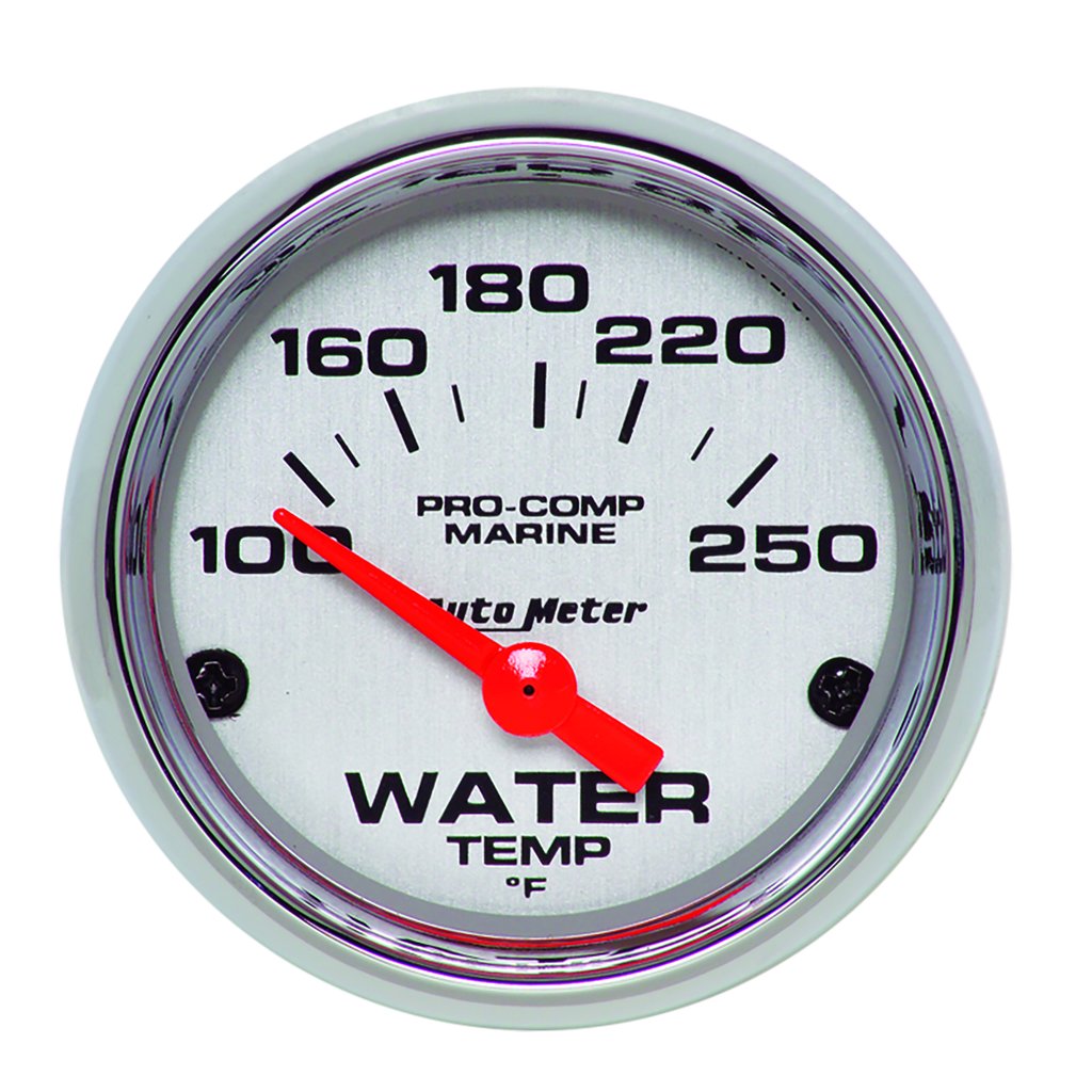 AutoMeter 2-1/16" WATER TEMPERATURE, 100-250 °F, AIR-CORE, MARINE CHROME