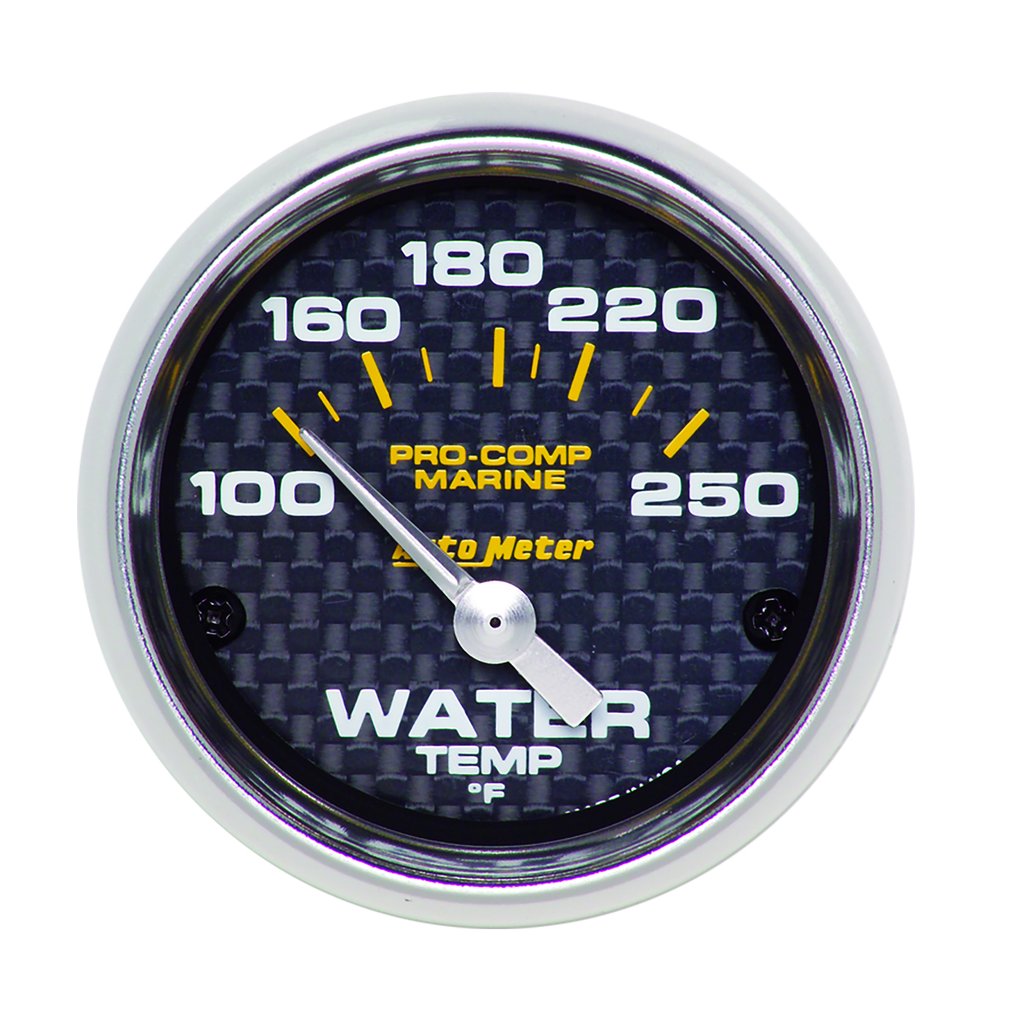 AutoMeter 2-1/16" WATER TEMPERATURE, 100-250 °F, AIR-CORE, MARINE CARBON FIBER