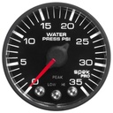 AutoMeter 2-1/16" WATER PRESSURE, 0-35 PSI, STEPPER MOTOR, SPEK-PRO, BLACK DIAL, BLACK BEZEL, FLAT ANTIGLARE LENS