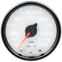 AutoMeter 2-1/16" WATER TEMPERATURE, 100-300 °F, STEPPER MOTOR, SPEK-PRO, WHITE DIAL, BLACK BEZEL, CLEAR LENS