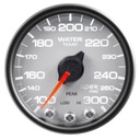 AutoMeter 2-1/16" WATER TEMPERATURE, 100-300 °F, STEPPER MOTOR, SPEK-PRO, SILVER DIAL, BLACK BEZEL, CLEAR LENS