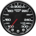 AutoMeter 2-1/16" WATER TEMPERATURE, 100-300 °F, STEPPER MOTOR, SPEK-PRO, BLACK DIAL, BLACK BEZEL, SMOKED LENS
