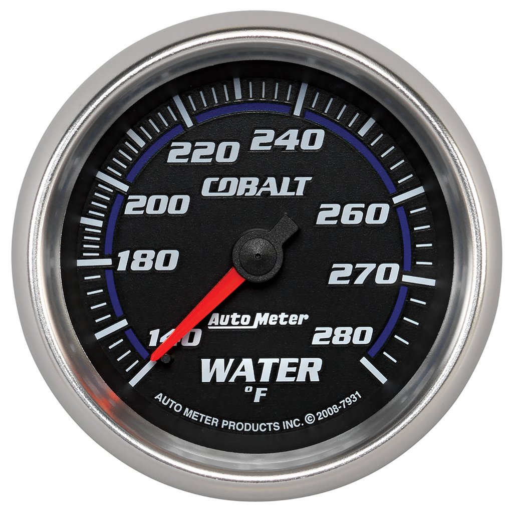 AutoMeter 2-5/8" WATER TEMPERATURE, 140-280 °F, 6 FT., MECHANICAL, COBALT