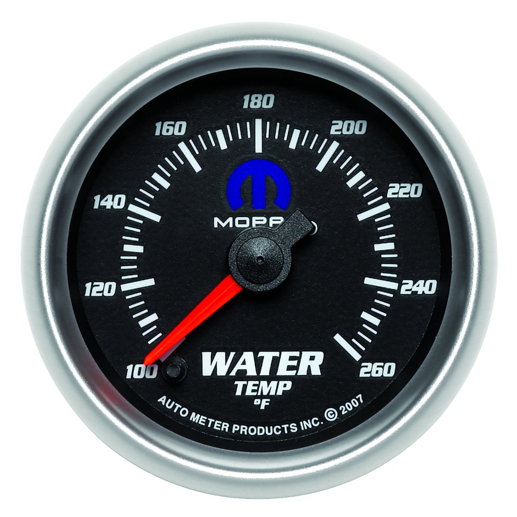 AutoMeter 2-1/16" WATER TEMPERATURE, 100-260 °F, STEPPER MOTOR, BLACK, MOPAR
