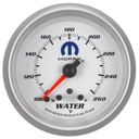 AutoMeter 2-5/8" WATER TEMPERATURE, W/ PEAK & WARN, 100-260 °F, STEPPER MOTOR, WHITE, MOPAR