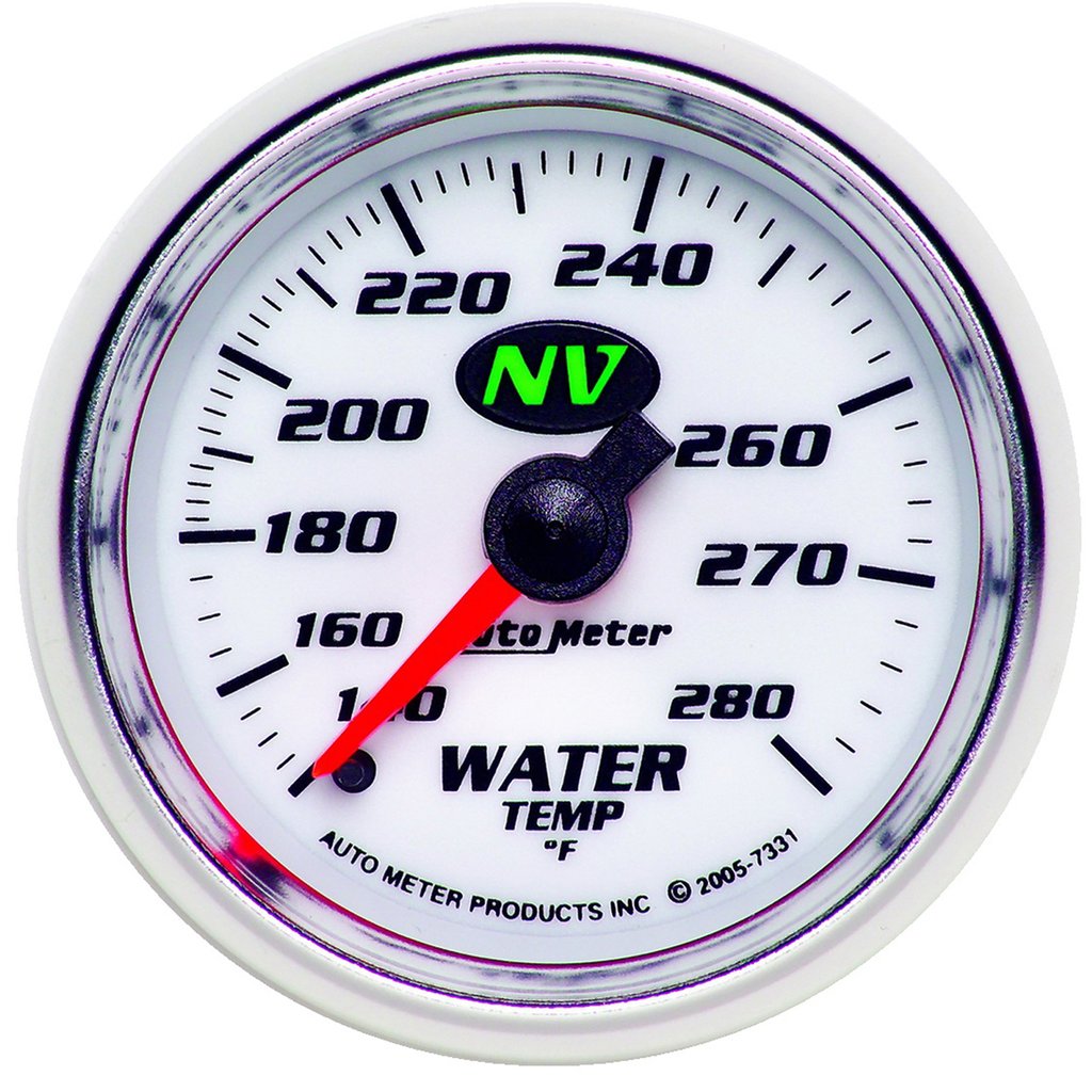 AutoMeter 2-1/16" WATER TEMPERATURE, 140-280 °F, 6 FT., MECHANICAL, NV