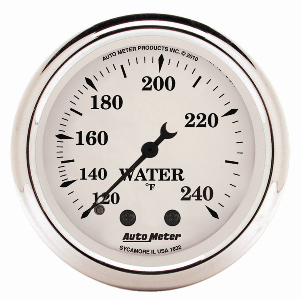 AutoMeter 2-1/16" WATER TEMPERATURE, 120-240 °F, 6 FT., MECHANICAL, OLD-TYME WHITE