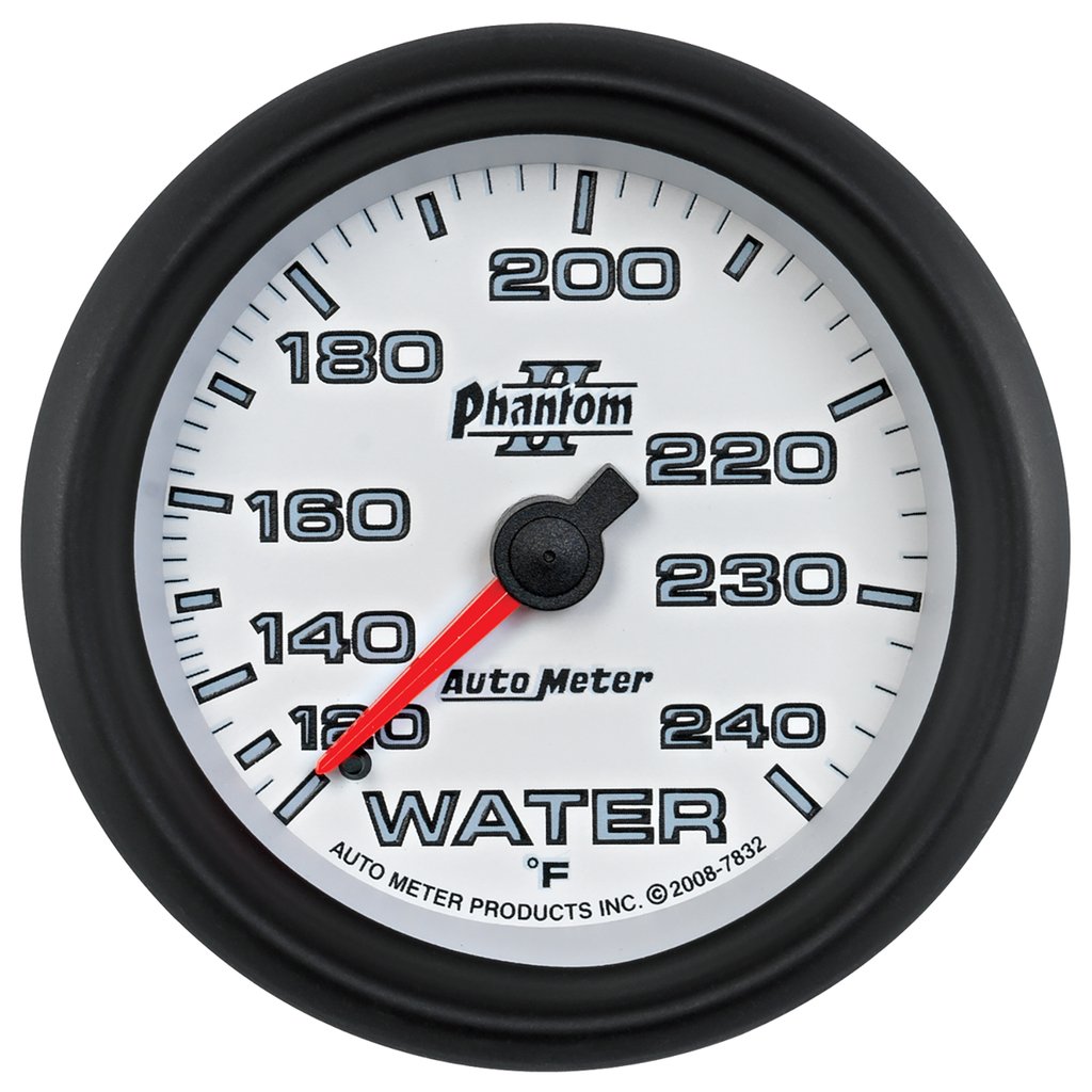 AutoMeter 2-5/8" WATER TEMPERATURE, 120-240 °F, 6 FT., MECHANICAL, PHANTOM II
