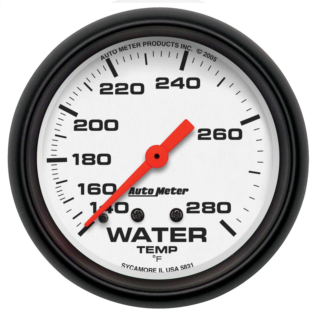 AutoMeter 2-5/8" WATER TEMPERATURE, 140-280 °F, 6 FT., MECHANICAL, PHANTOM