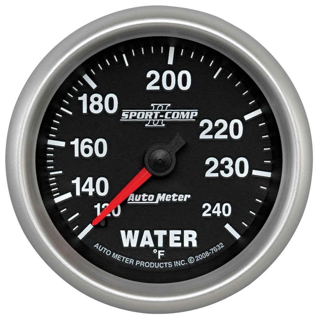 AutoMeter 2-5/8" WATER TEMPERATURE, 120-240 °F, 6 FT., MECHANICAL, SPORT-COMP II