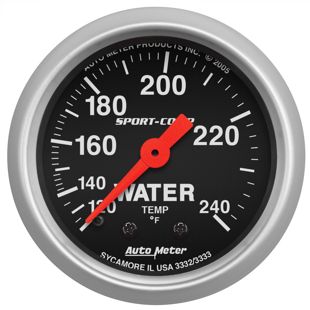 AutoMeter 2-1/16" WATER TEMPERATURE, 120-240 °F, 12 FT., MECHANICAL, SPORT-COMP