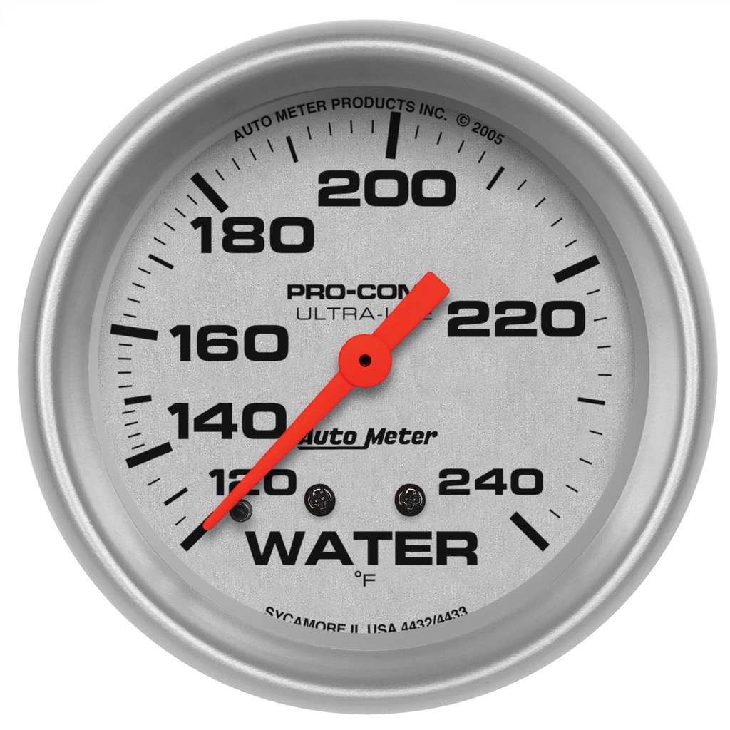 AutoMeter 2-5/8" WATER TEMPERATURE, 120-240 °F, 12 FT., MECHANICAL, ULTRA-LITE