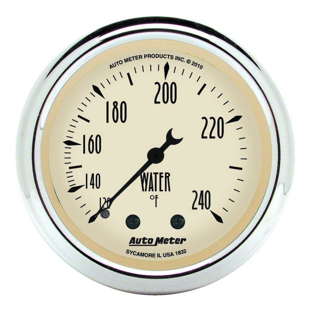 AutoMeter 2-1/16" WATER TEMPERATURE, 120-240 °F, 6 FT., MECHANICAL, ANTIQUE BEIGE