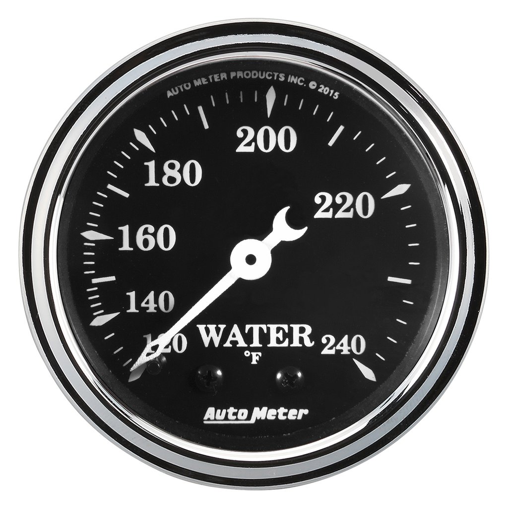 AutoMeter 2-1/16" WATER TEMP, 120-240 °F, 6 FT., MECHANICAL, OLD TYME BLACK