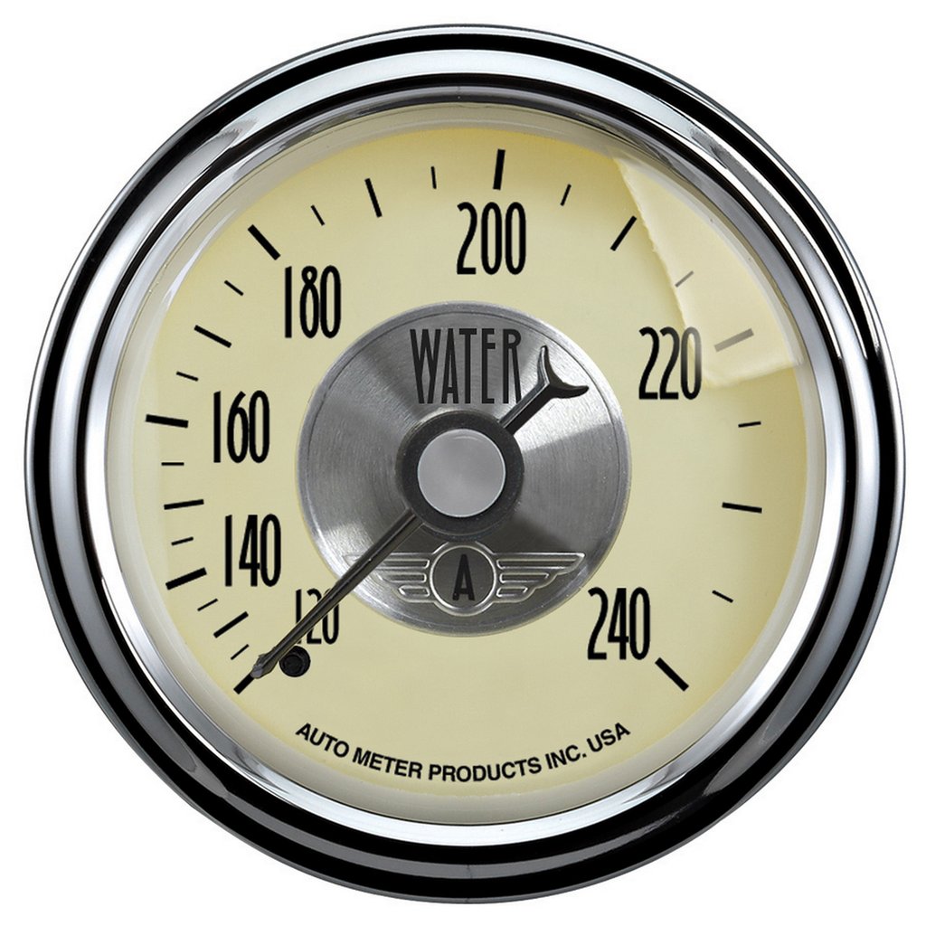 AutoMeter 2-1/16" WATER TEMPERATURE, 120-240 °F, 6 FT., MECHANICAL, PRESTIGE ANTIQUE IVORY