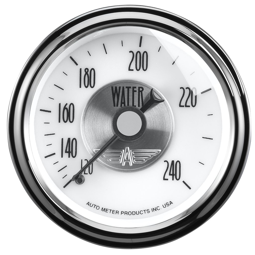 AutoMeter 2-1/16" WATER TEMPERATURE, 120-240 °F, 6 FT., MECHANICAL, PRESTIGE PEARL