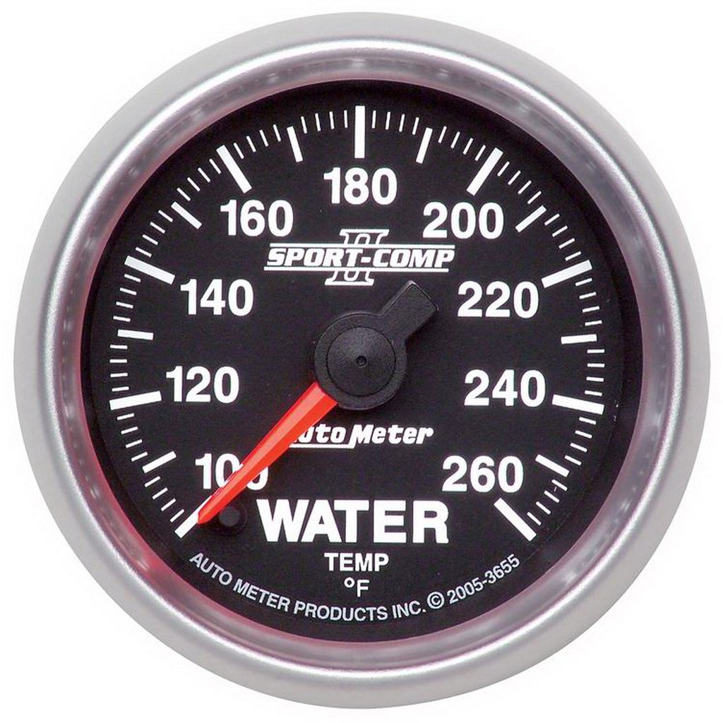 AutoMeter 2-1/16" WATER TEMPERATURE, 100-260 °F, STEPPER MOTOR, SPORT-COMP II