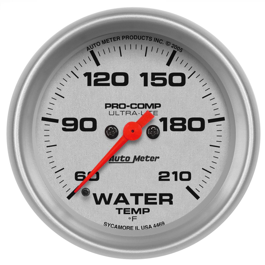 AutoMeter 2-5/8" WATER TEMPERATURE, 60-210 °F, STEPPER MOTOR, ULTRA-LITE