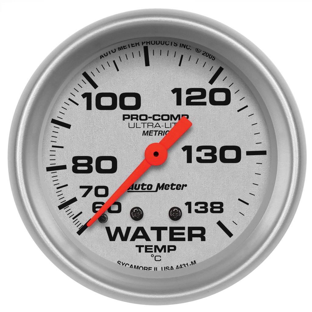 AutoMeter 2-5/8" WATER TEMPERATURE, 60-140 °C, MECHANICAL,, ULTRA-LITE