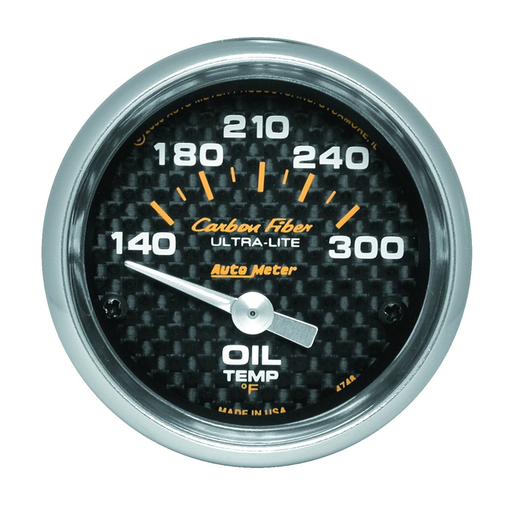 AutoMeter 2-1/16" OIL TEMPERATURE, 140-300 °F, AIR-CORE, CARBON FIBER
