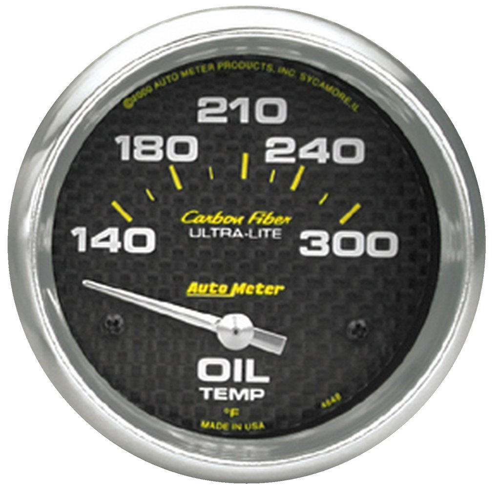 AutoMeter 2-5/8" OIL TEMPERATURE, 140-300 °F, AIR-CORE, CARBON FIBER