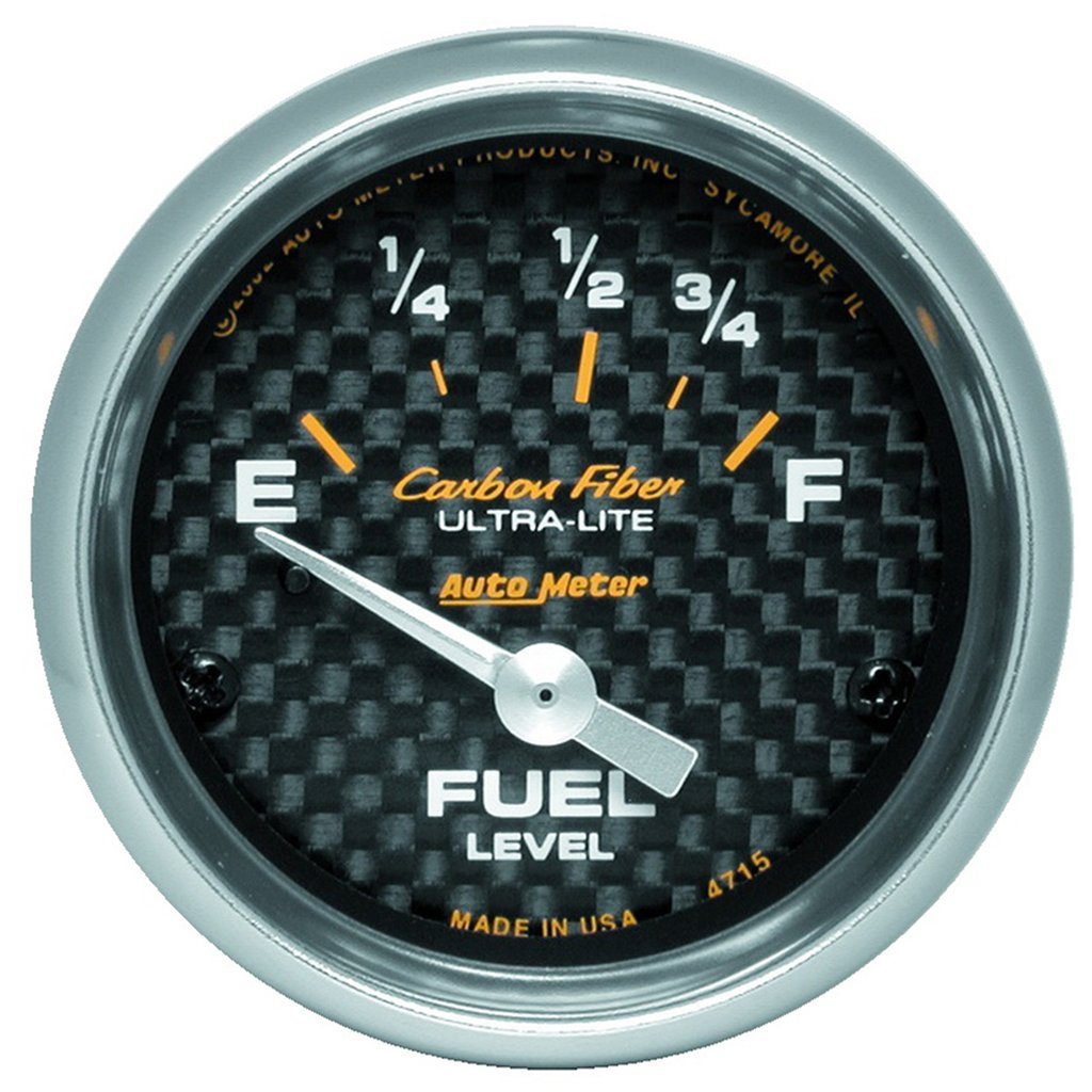 AutoMeter 2-1/16" FUEL LEVEL, 73-10 Ω, AIR-CORE, CARBON FIBER