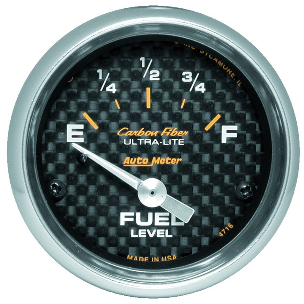 AutoMeter 2-1/16" FUEL LEVEL, 240-33 Ω, AIR-CORE, SSE, CARBON FIBER
