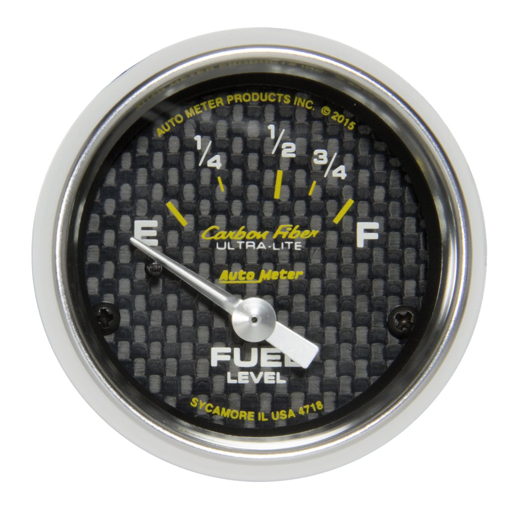 AutoMeter 2-1/16" FUEL LEVEL, 16-158 Ω, AIR-CORE, CARBON FIBER