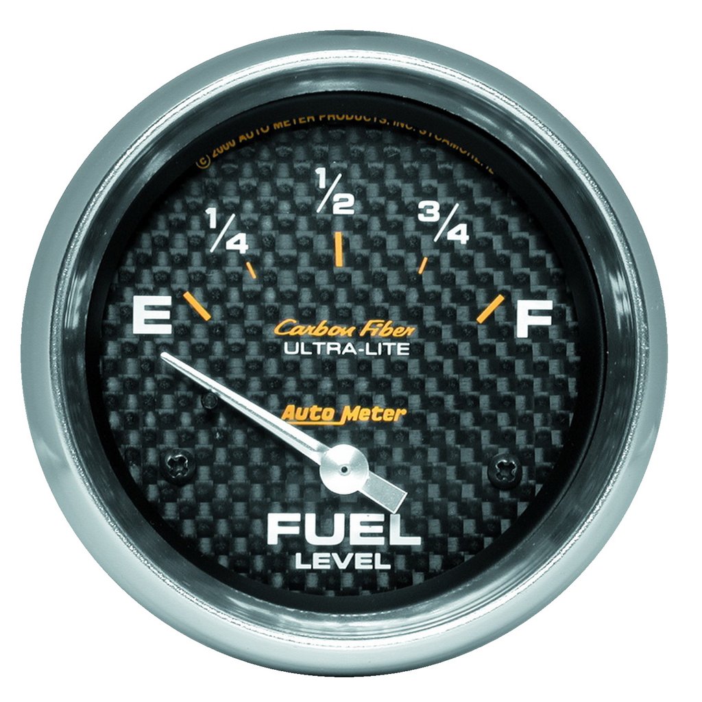 AutoMeter 2-5/8" FUEL LEVEL, 240-33 Ω, AIR-CORE, SSE, CARBON FIBER