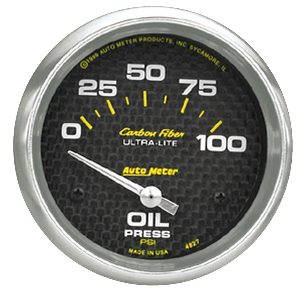 AutoMeter 2-5/8" OIL PRESSURE, 0-100 PSI, AIR-CORE, CARBON FIBER