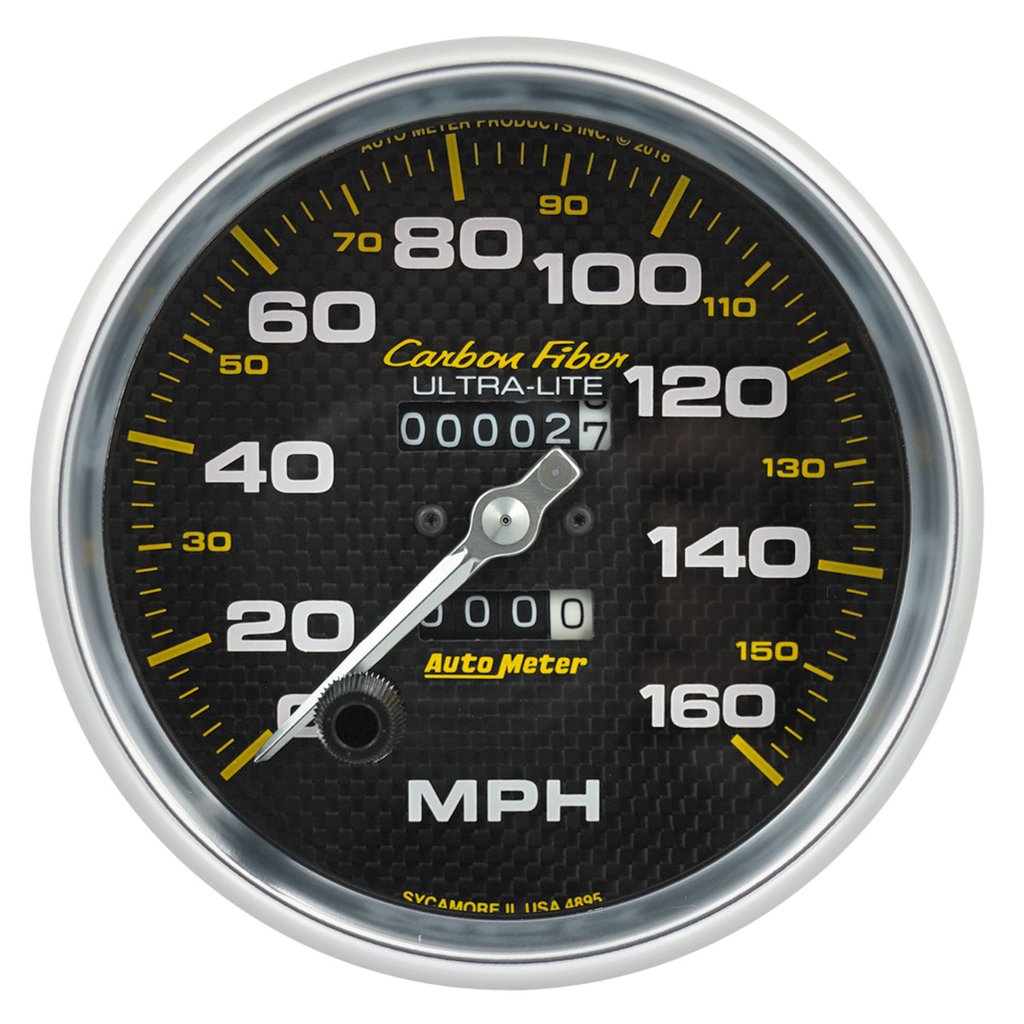 AutoMeter 5" SPEEDOMETER, 0-160 MPH, CARBON FIBER